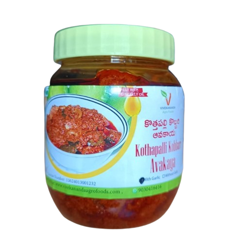 Kothapalli Kobbari Mango Avakaya Pickle With Garlic (Plastic Bottle)